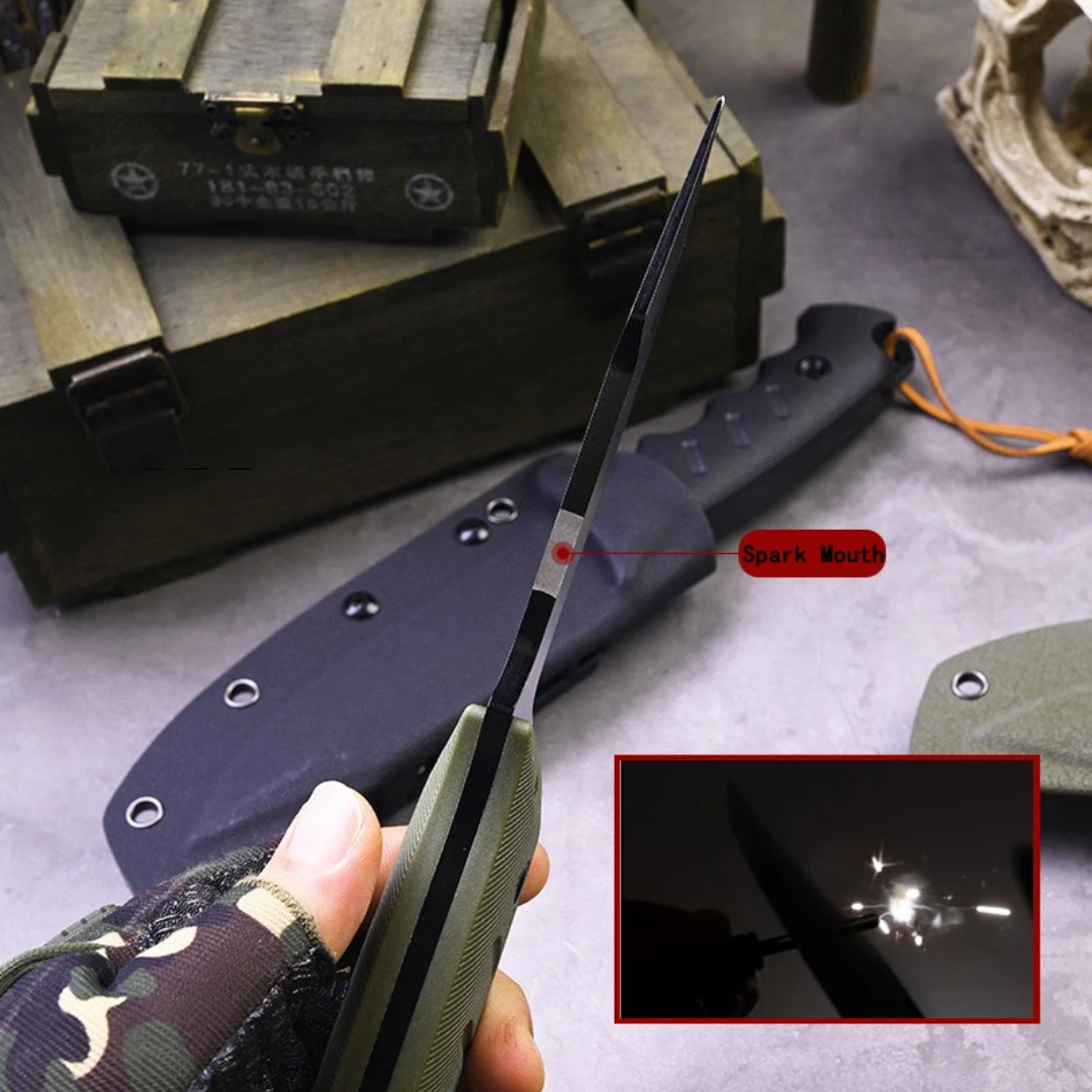 Hunter - Black & Green Fixed Blade Knife – Precision, Strength & Durability - PrepPro Australia