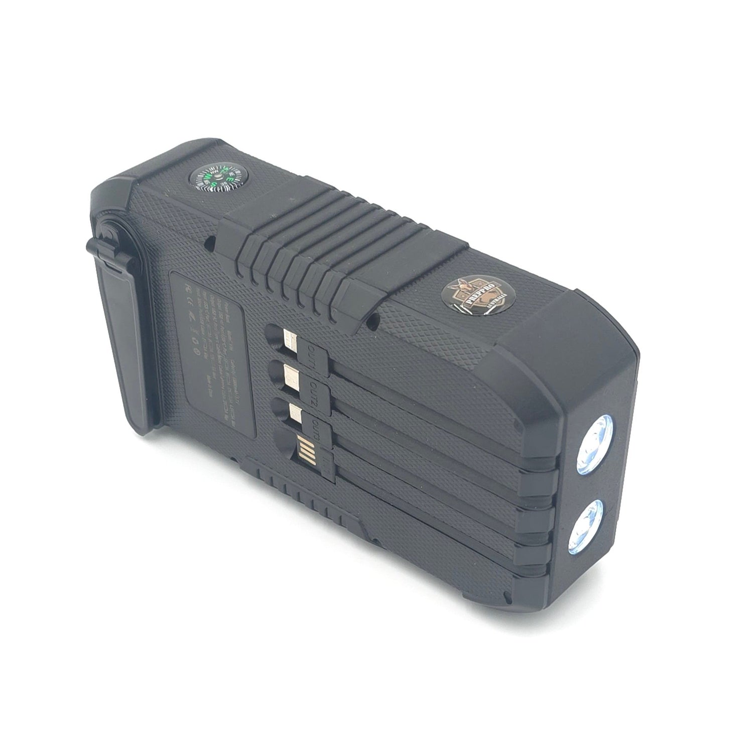 Rugged Battery Bank 63,800mAh - Hand-crank, Built-in Solar & Cables - PrepPro Australia