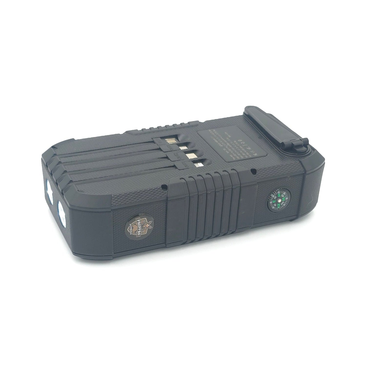 Rugged Battery Bank 63,800mAh - Hand-crank, Built-in Solar & Cables - PrepPro Australia