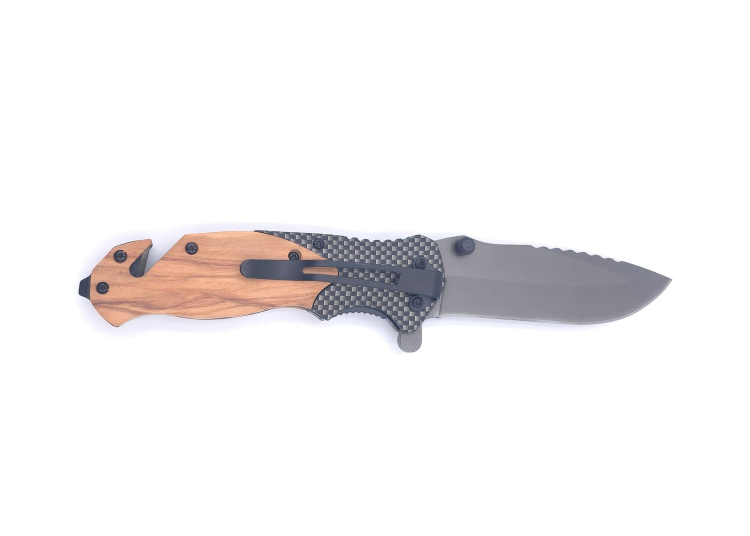 Carbon - PrepPro Folding knife with built in Belt Cutter - PrepPro Australia