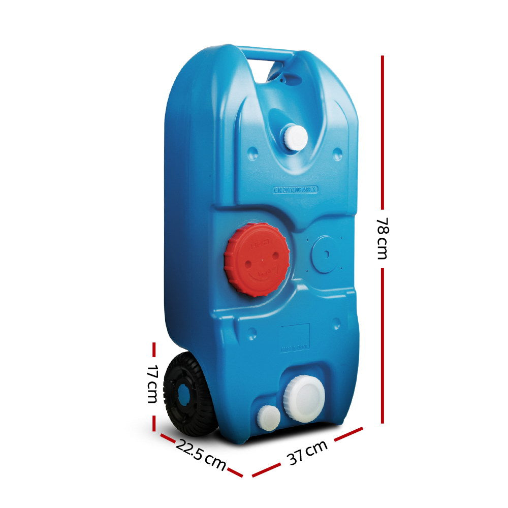 Weisshorn 40L Wheeled Water Container with Tap, Blue
