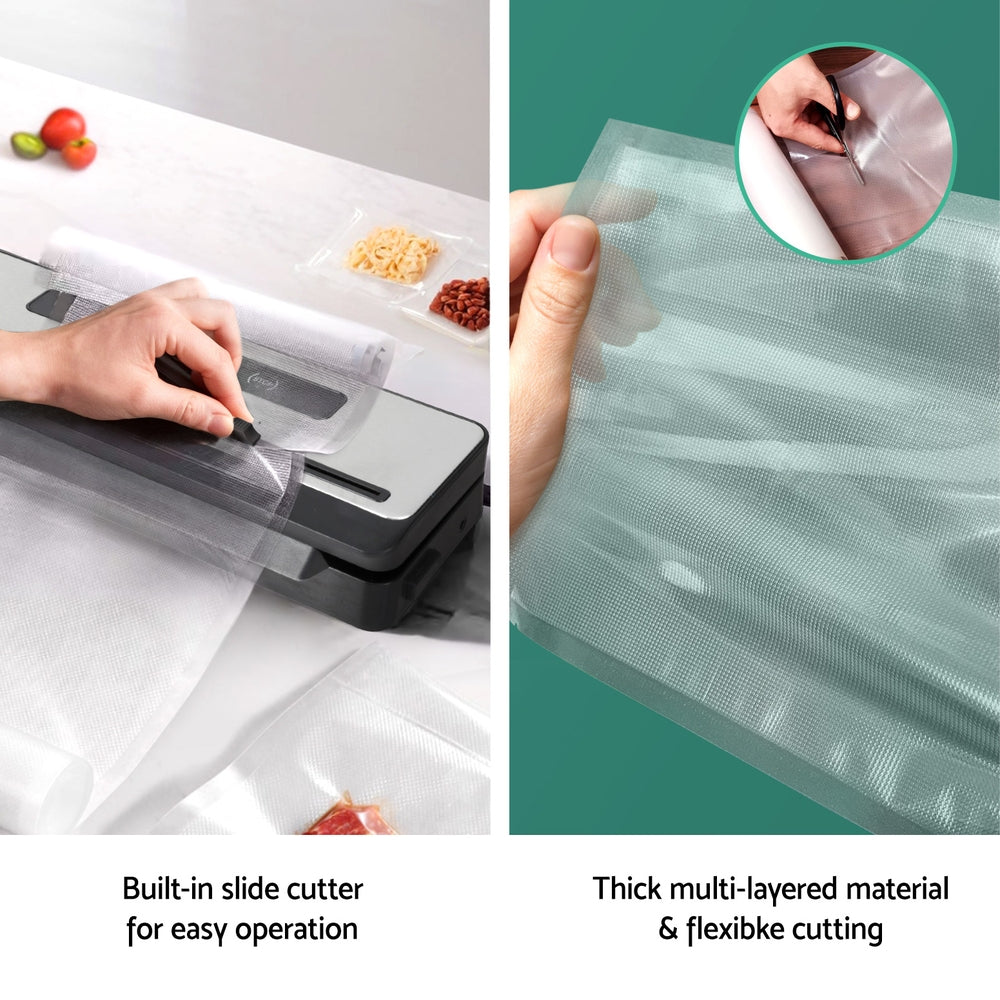 Devanti Vacuum Sealer, 110W, Built-In Cutter, with 4 Bag Rolls