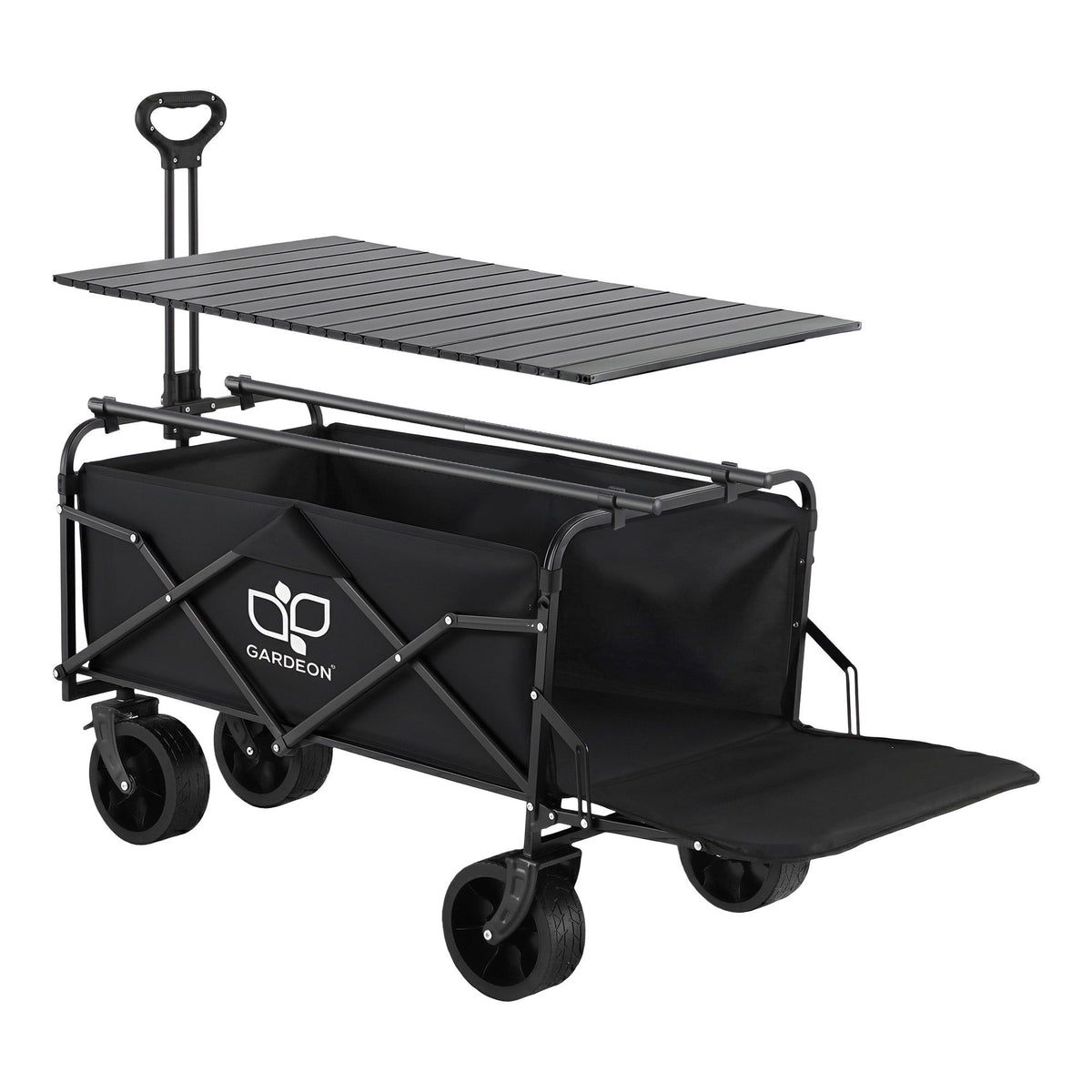 Gardeon Folding Camping Wagon 150L with Tailgate Table, Black