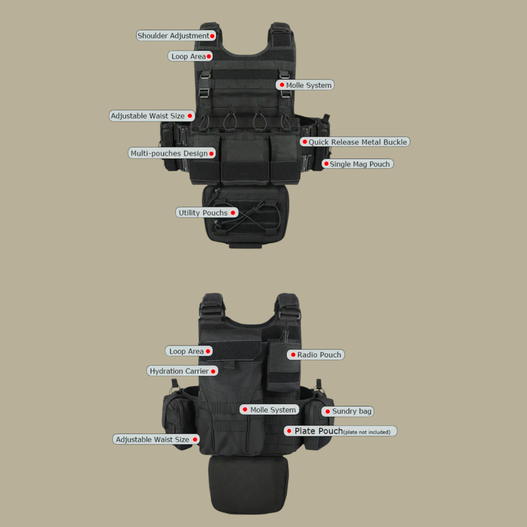 PrepPro - BRAVO- Tactical Plate Carrier Vest – Adjustable Quick-Release Design - PrepPro Australia