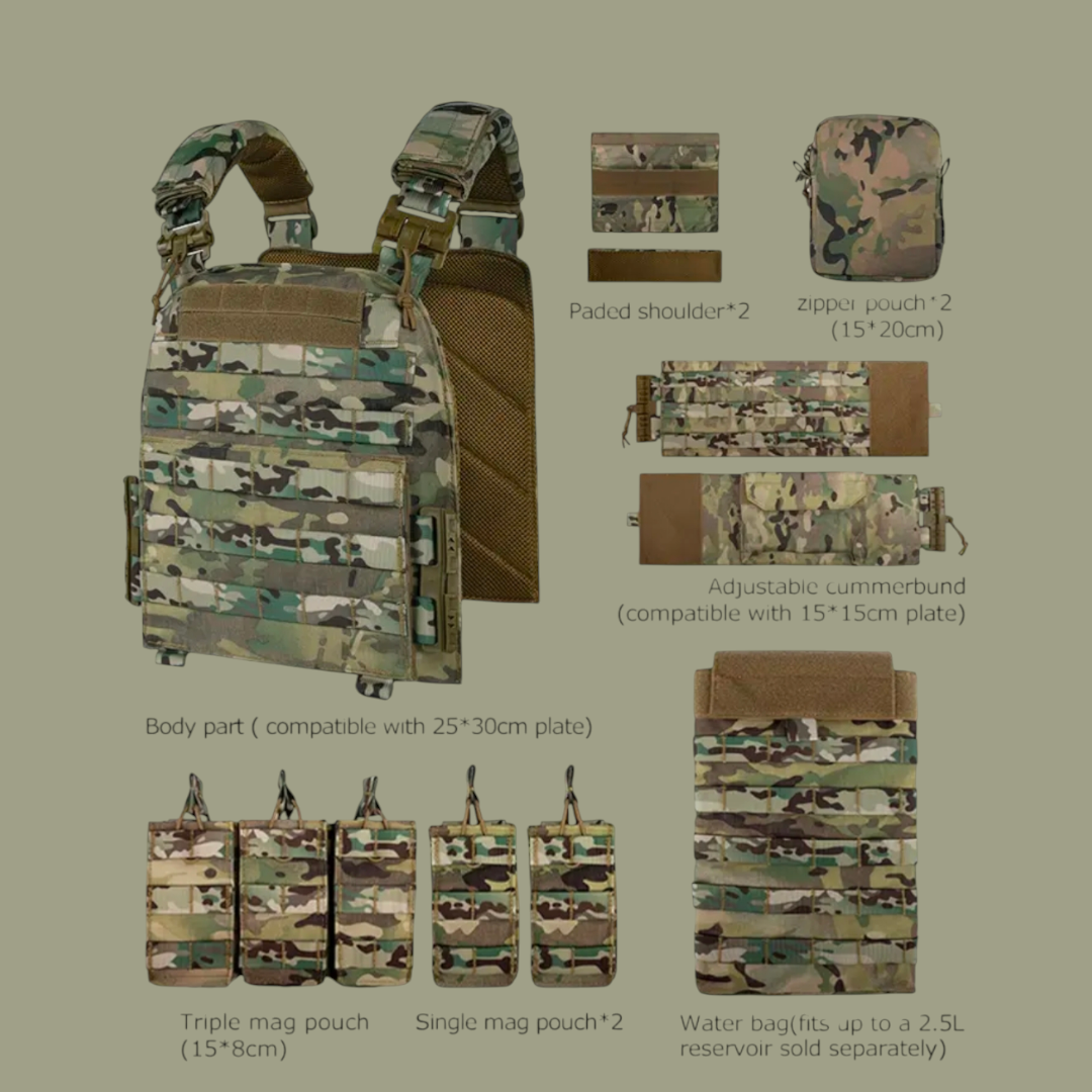 PrepPro Hunter Tactical Plate Carrier Vest – Modular Quick-Release Design - PrepPro Australia