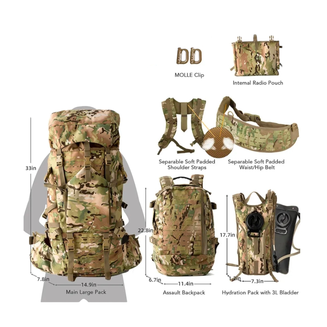 PrepPro 100L Tactical Rucksack – Built for Adventure, Engineered for Durability - PrepPro Australia