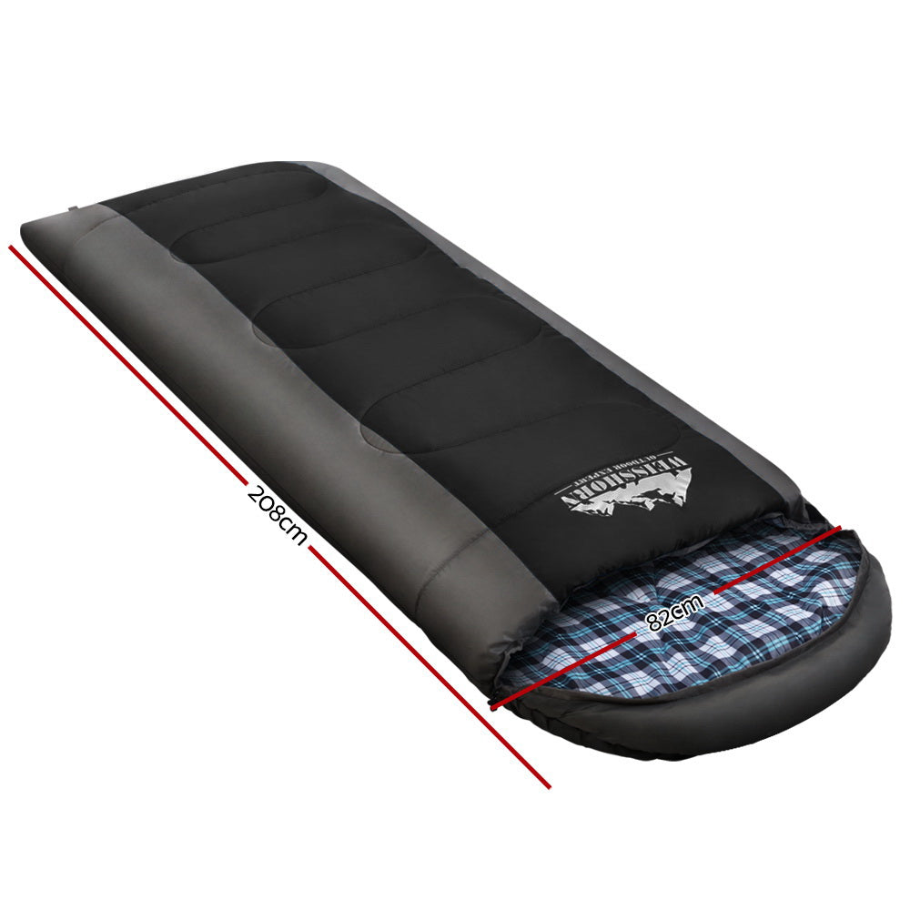 Weisshorn Thermal Sleeping Bag, -20°C to +10°C, Black