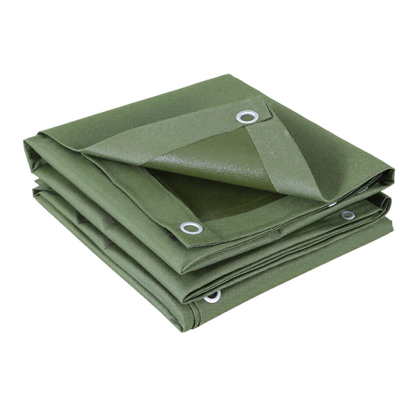 Instahut Heavy Duty Canvas Tarp 2m x 3m - 600GSM Green