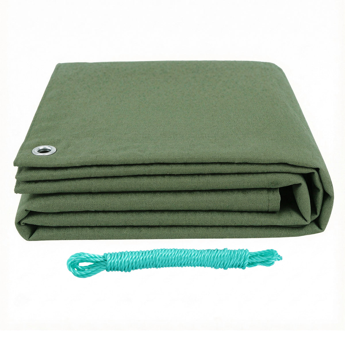 Instahut Heavy Duty Canvas Tarp 4m x 6m - 600GSM Green