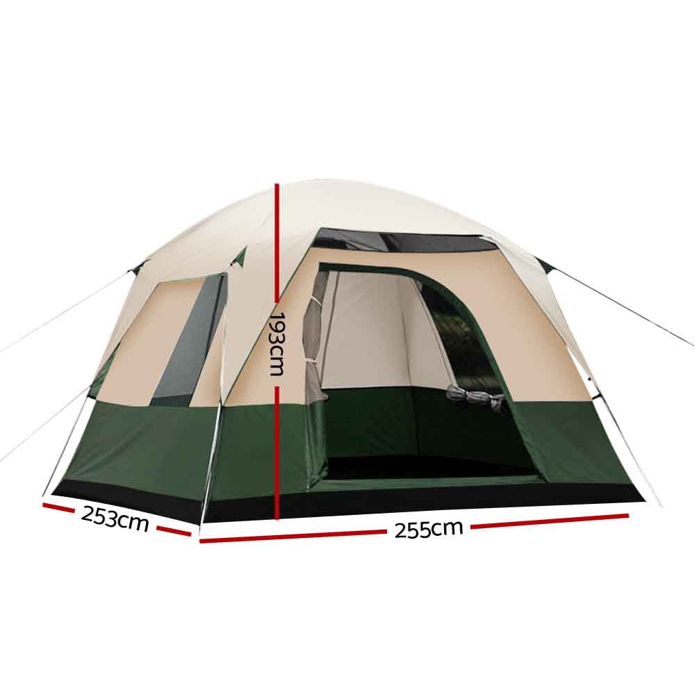 Weisshorn 4 Person Family Camping Tent with Vestibule, Green