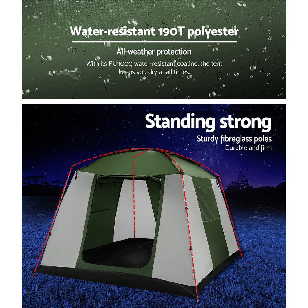 Weisshorn 6 Person Family Camping Dome Tent with Front Vestibule
