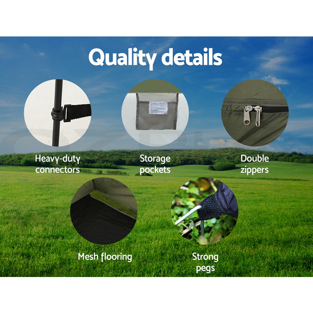 Weisshorn Camping Shower and Toilet Tent, Single, Green