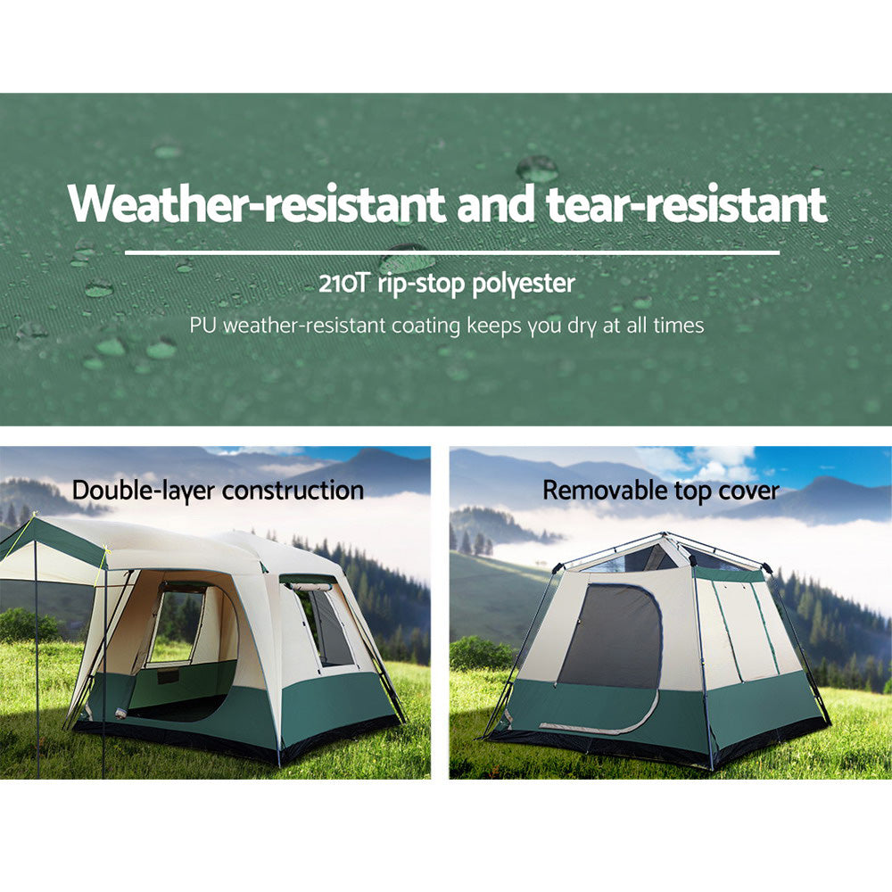 Weisshorn 4 Person Instant Dome Camping Tent, Green