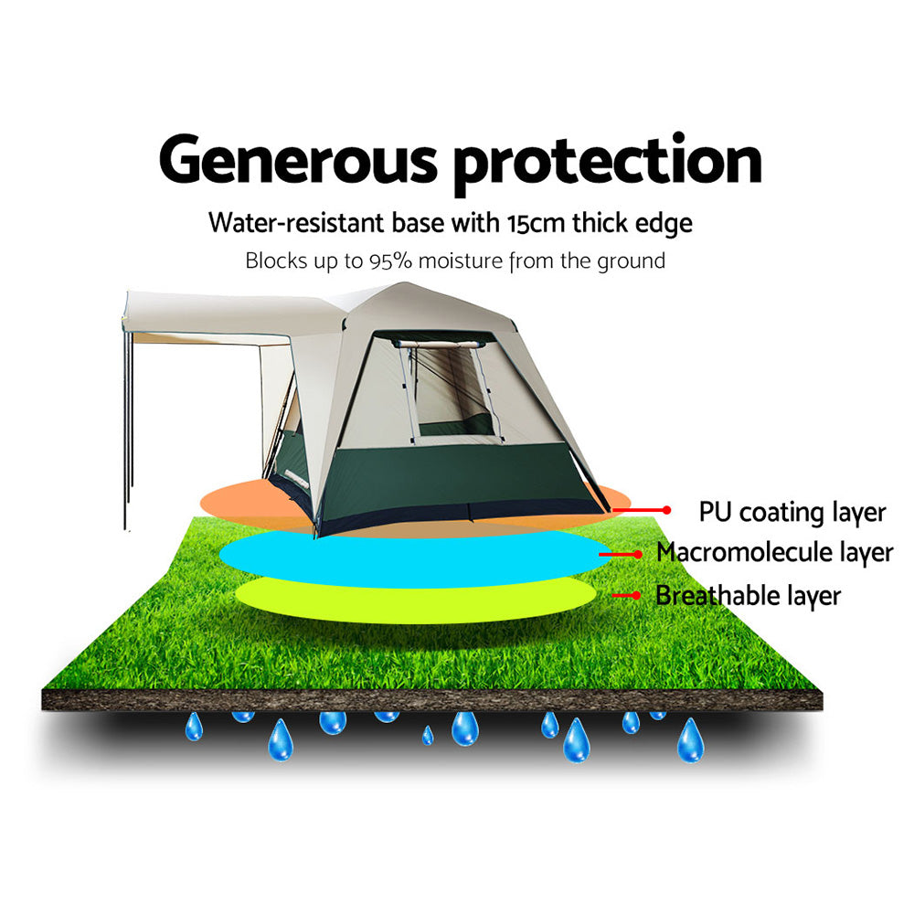 Weisshorn 4 Person Instant Dome Camping Tent, Green