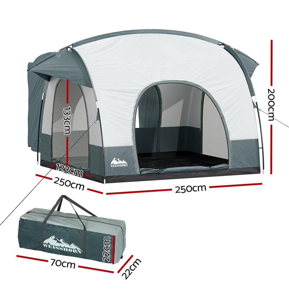 Weisshorn SUV Rear Extension Tent, 2.5 x 2m, Grey/Green