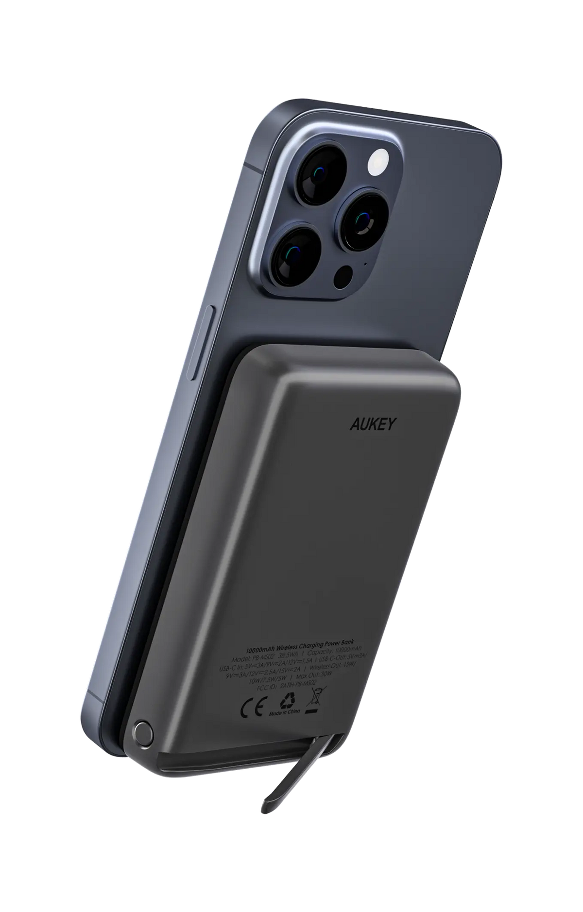 AUKEY 10000mAh Magnetic Wireless Power Bank, 30W USB-C, PB-MS02