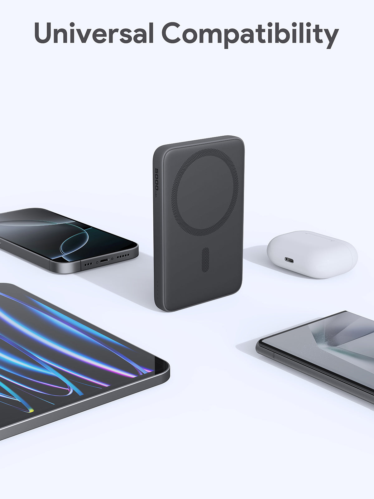 AUKEY MagFusion Slim 5000mAh Magnetic Wireless Power Bank, PB-MS03