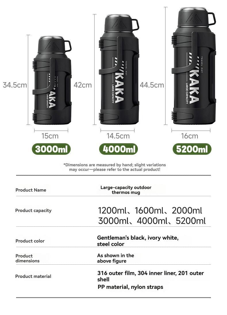 316 Stainless Steel Thermos Flask with Tea Filter and Cup Lid, 1.6L, Silver