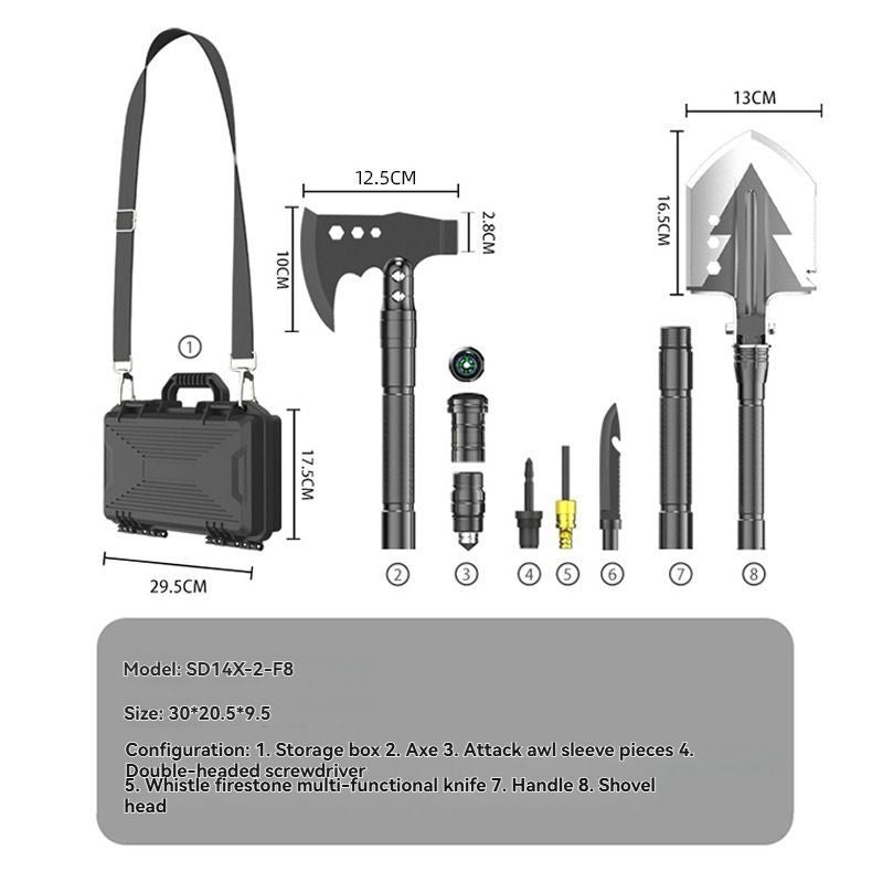 Multifunctional Shovel & Axe Kit - Silver