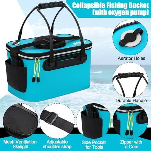 Foldable Aerated Fishing Bucket, 4 Gallon, Orange