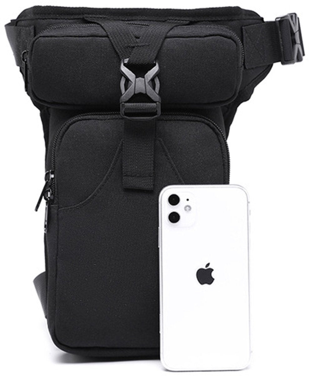 Tactical Leg Bag with 4 Compartments, Black