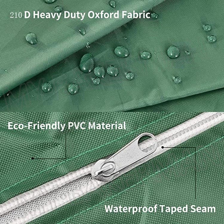 Green 210D Oxford IBC Tank Cover, Centre Zip, 120 x 100 x 116 cm