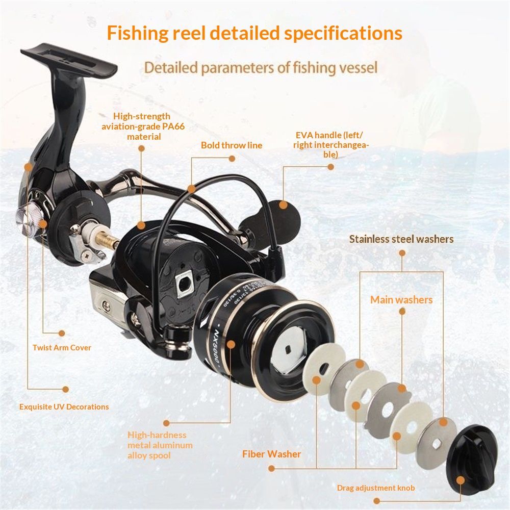 Front Drag Metal Spinning Fishing Reel