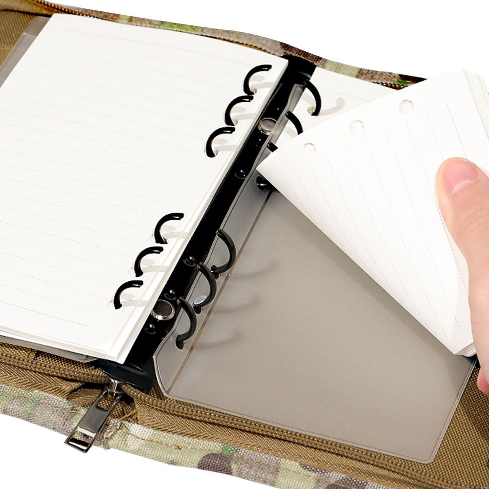 Padfolio Ring Binder of Loose-Leaf Paper, Weatherproof Notebook Cover, Notebook with Zippered for Folders, Cards Refillable Notepad(20.3*14*2.8cm, Only one laptop sleeves)