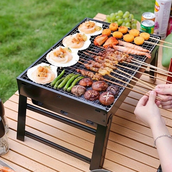 Foldable Charcoal BBQ Grill, Cold Rolled Steel, Small or Large