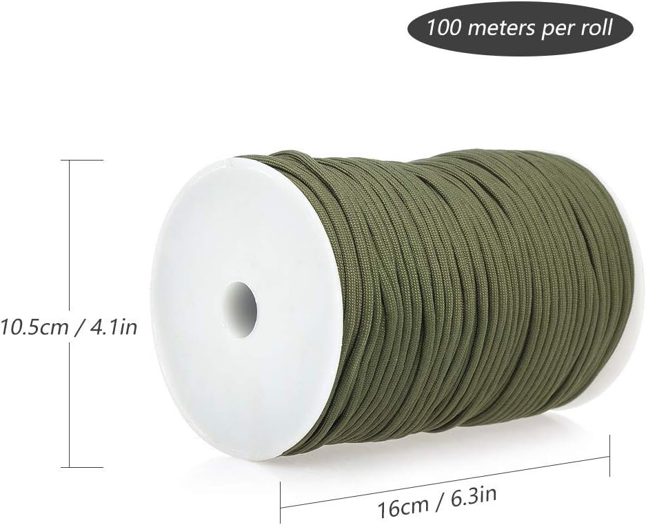 100m 550 Type Paracord Rope - Army Green
