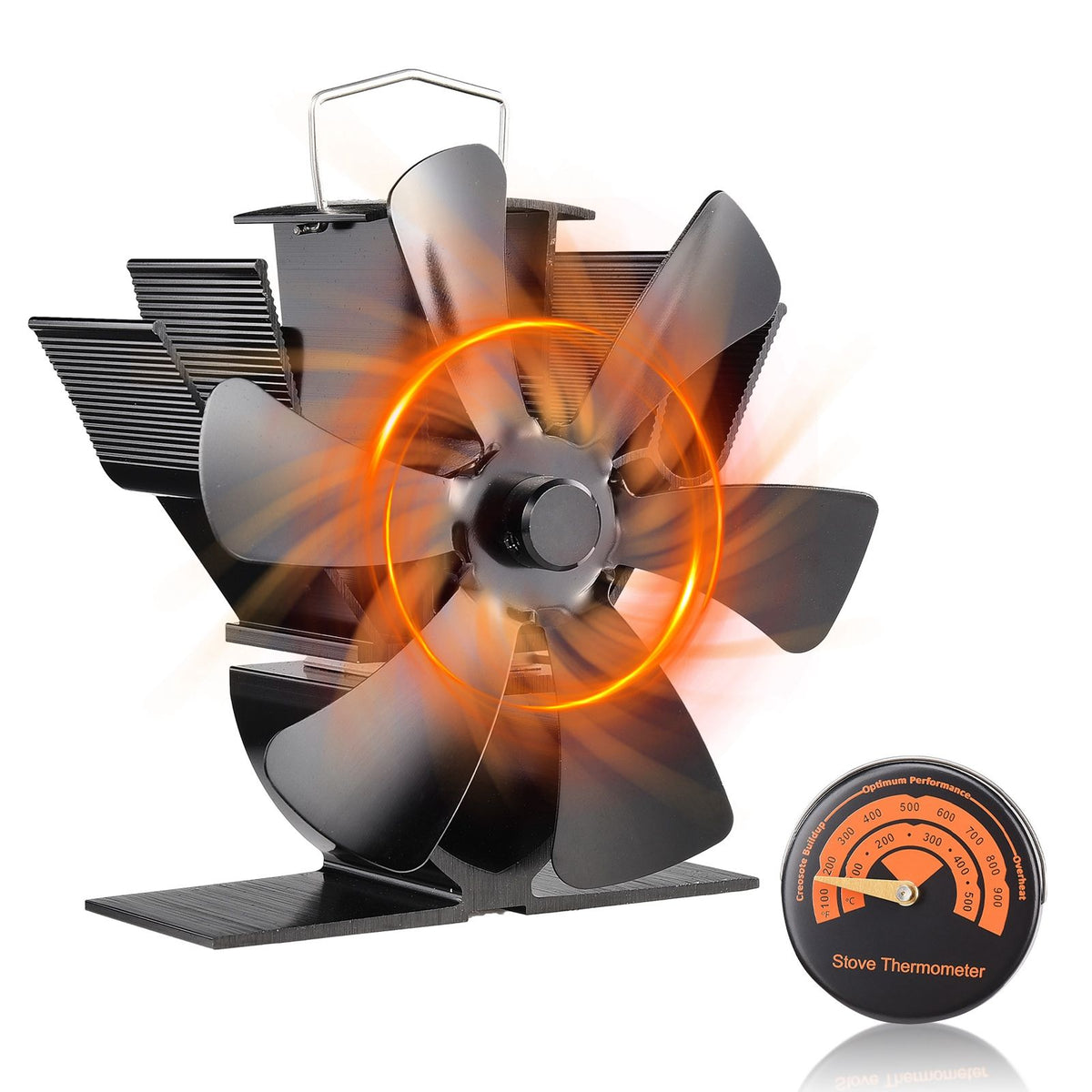 6 Blade Heat Powered Wood Stove Fan