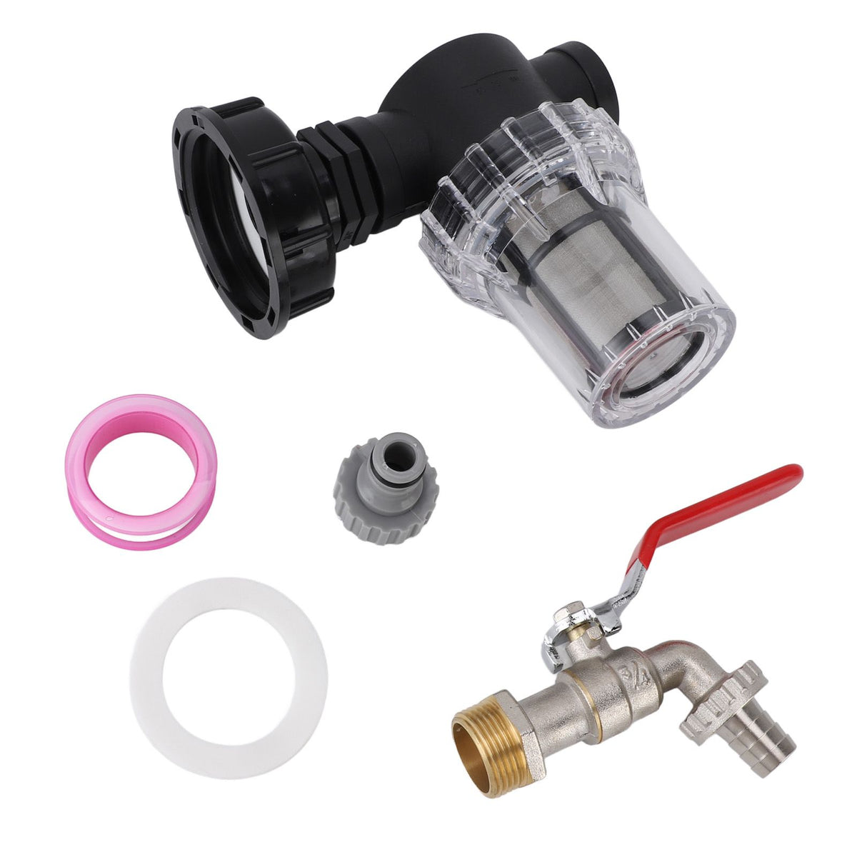 IBC Tank Filter Connector Kit, S60x6 to G3/4 Female, with Faucet and Nipple