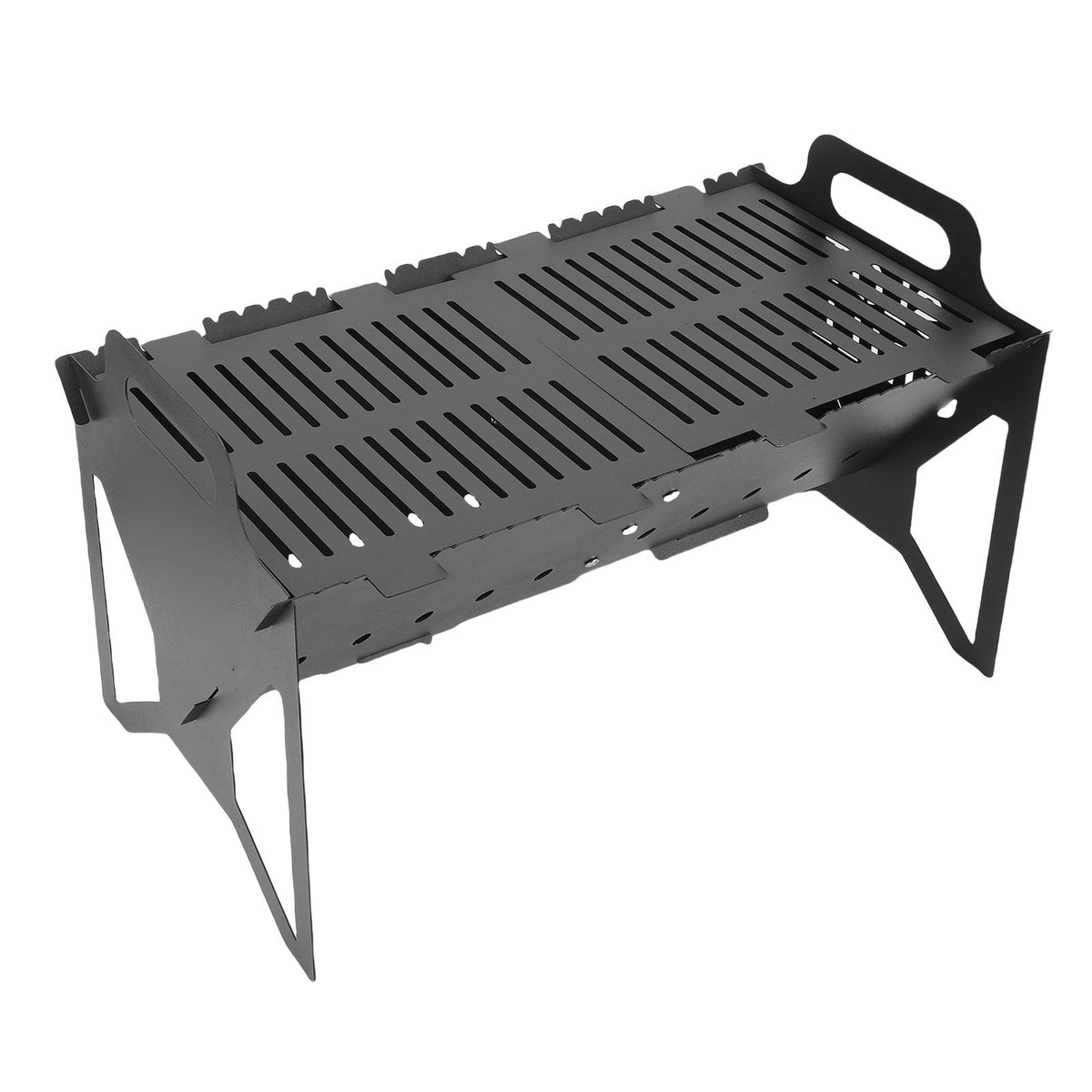 Slot Grill Folding Charcoal BBQ, Steel, Detachable