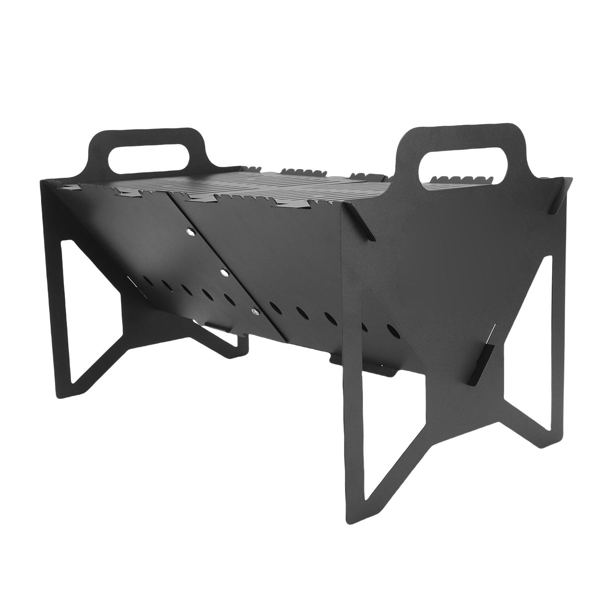 Slot Grill Folding Charcoal BBQ, Steel, Detachable