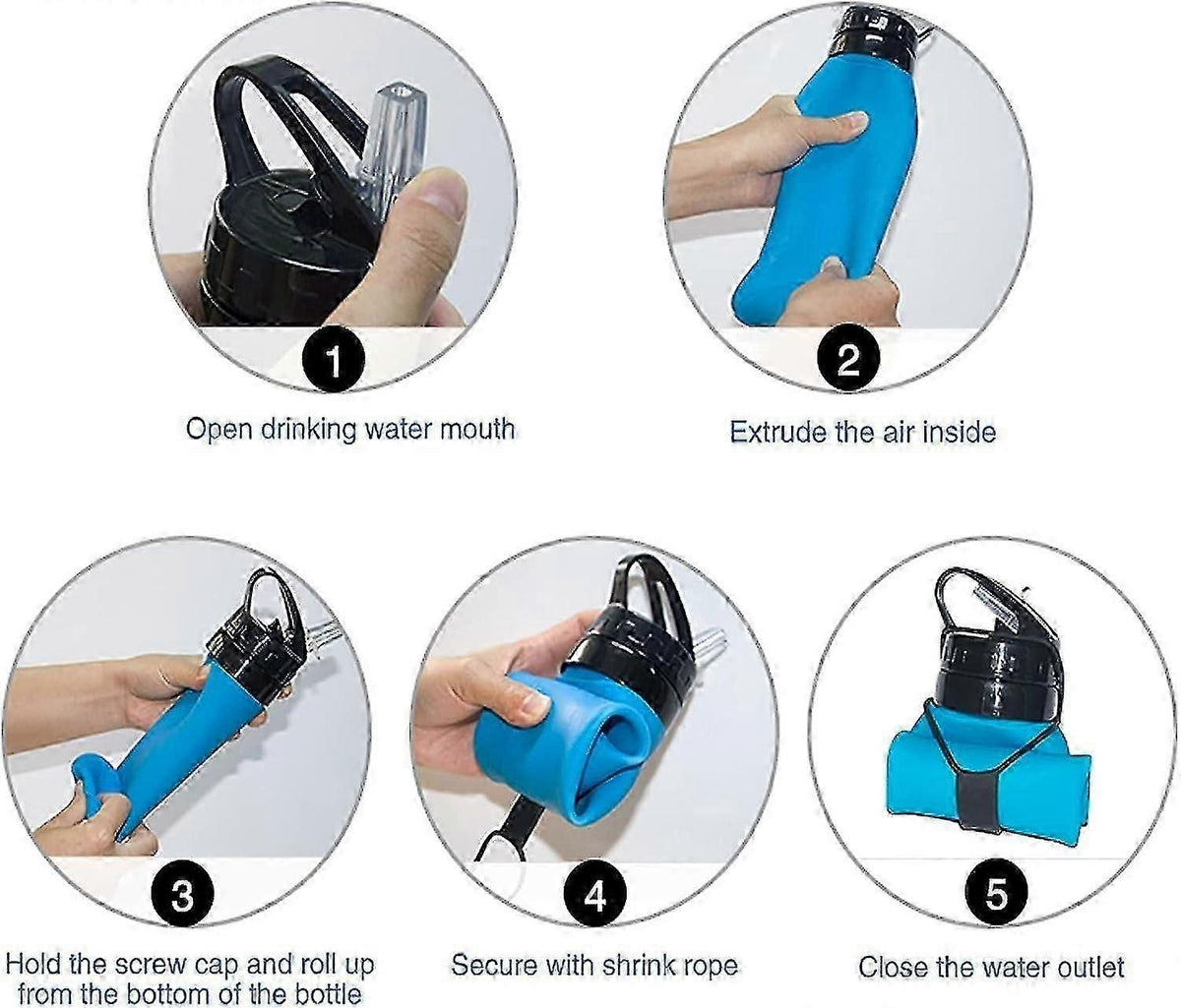 Collapsible Travel Water Bottle, BPA-Free, Blue