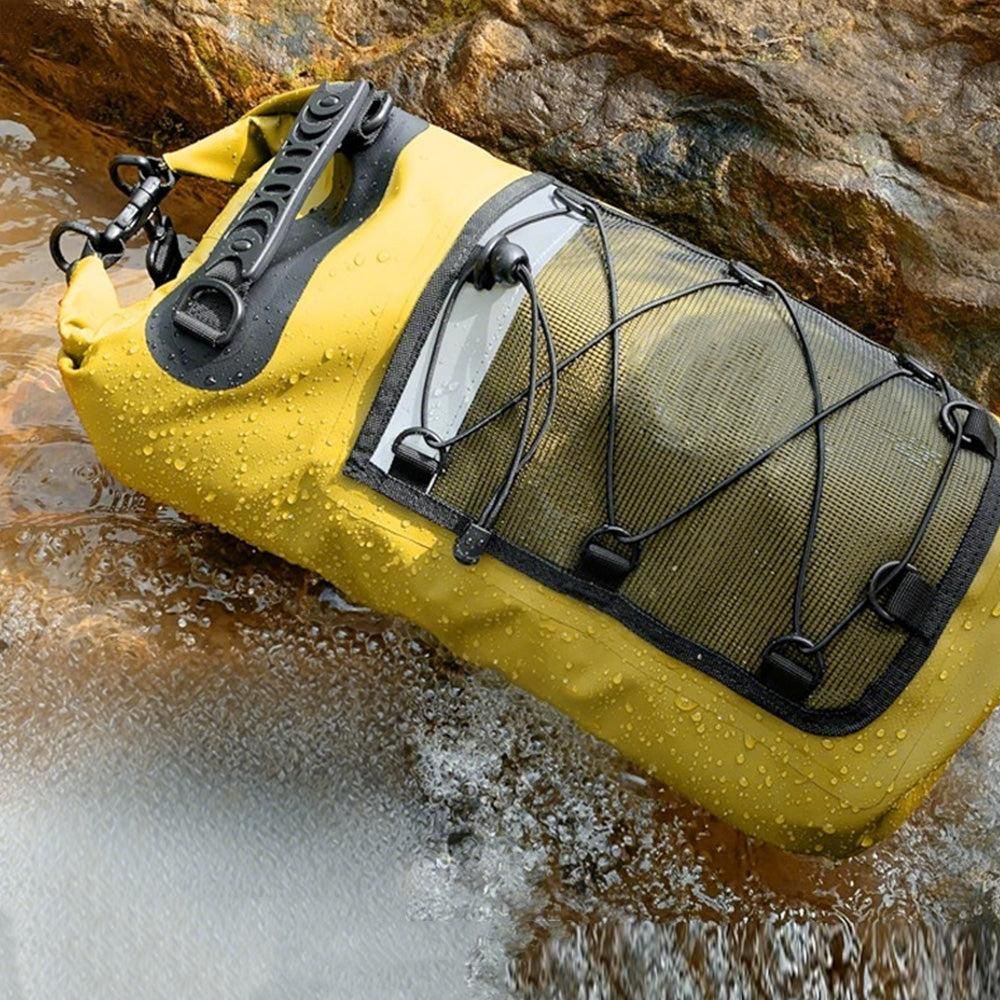 Roll-Top Backpack Dry Bag with Handle, M, Yellow