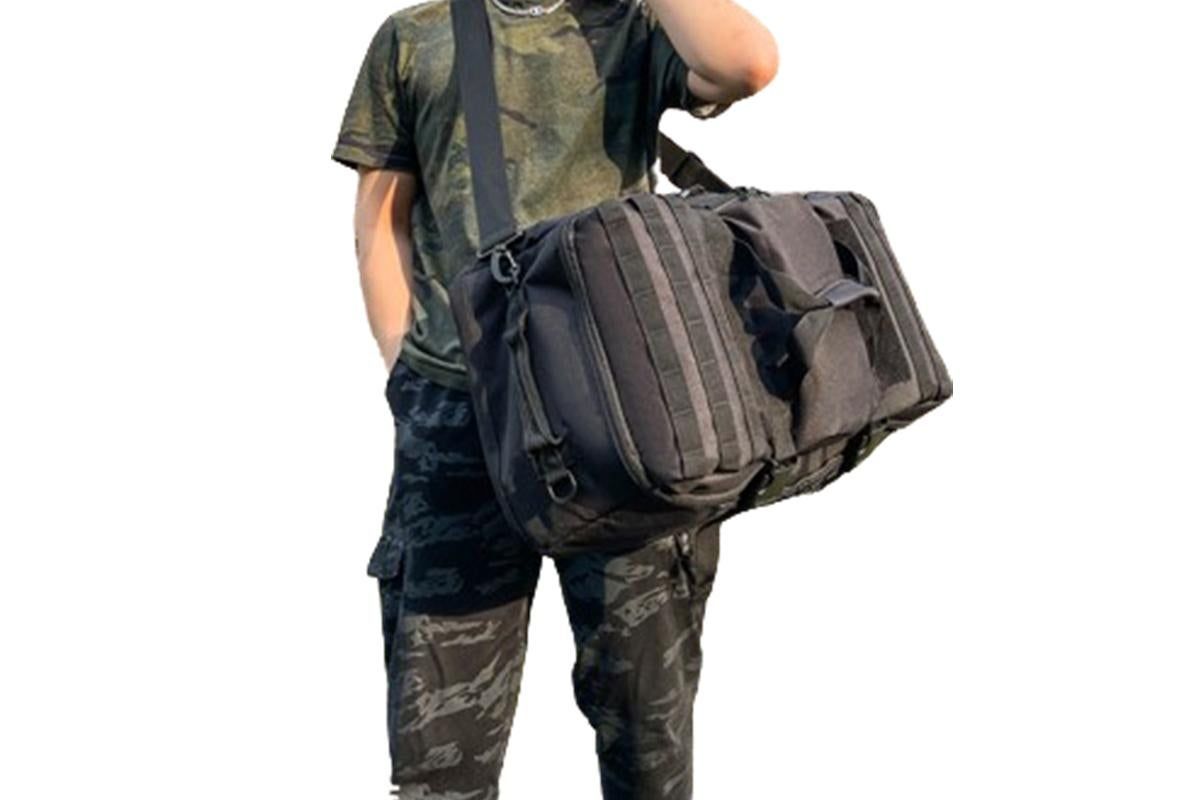 3-in-1 Duffle Bag Messenger Pack Military Tactical Backpack -Black – image 4
