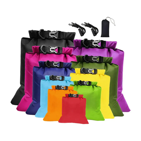 10 Pack Waterproof Roll-Top Dry Sacks
