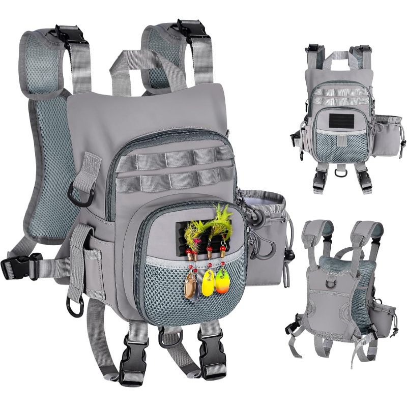 Waterproof Fly Fishing Chest Pack, Grey