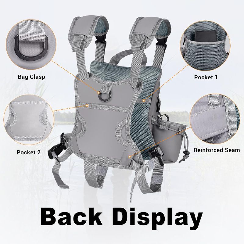 Waterproof Fly Fishing Chest Pack, Grey