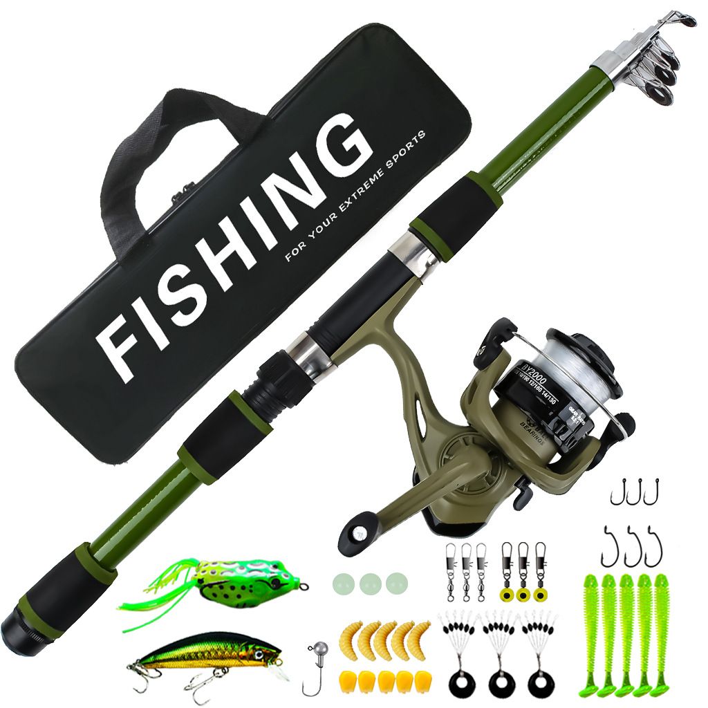 Lure Fishing Rod & Reel Set, 1.8m, Black