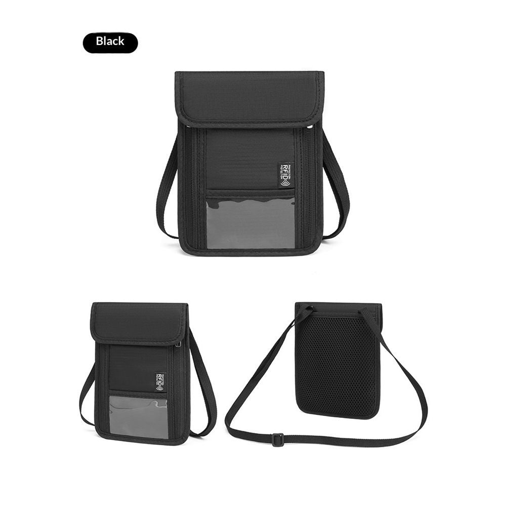 RFID Blocking Neck Wallet Small Crossbody Bag Travel Passport Holder Slim Minimalist Design Security Neck Pouch