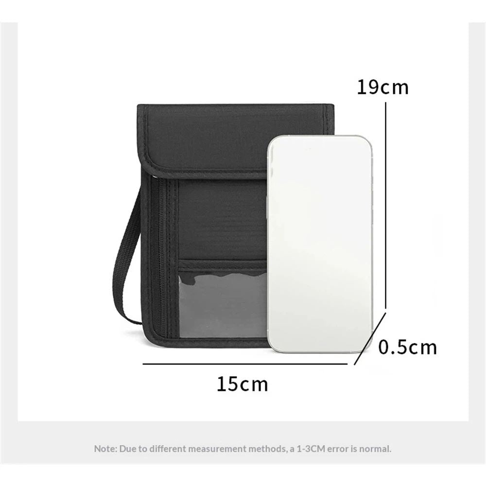 RFID Blocking Neck Wallet Small Crossbody Bag Travel Passport Holder Slim Minimalist Design Security Neck Pouch
