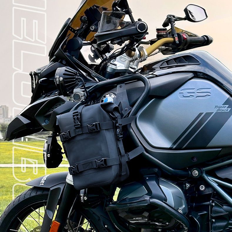 Waterproof Motorcycle Saddle Bag, 8L, Black