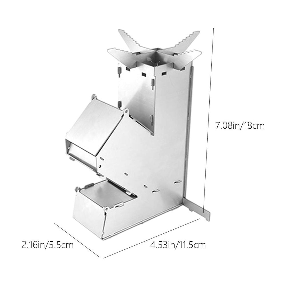 Portable Rocket Stove, Removable Design for Camp Cooking