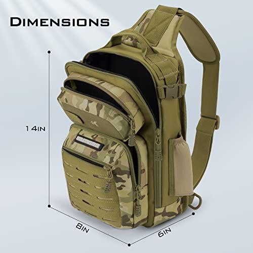 Fishing Sling Backpack for Anglers, Olive Green