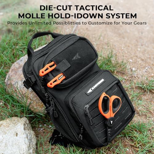 Fishing Sling Backpack for Anglers, Black