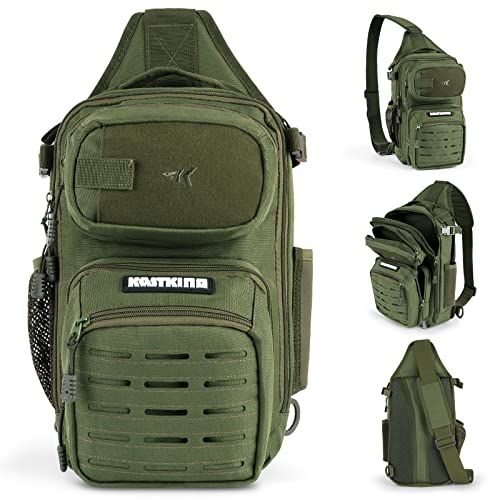 Fishing Sling Bag for Anglers, Olive Green (Style 2)