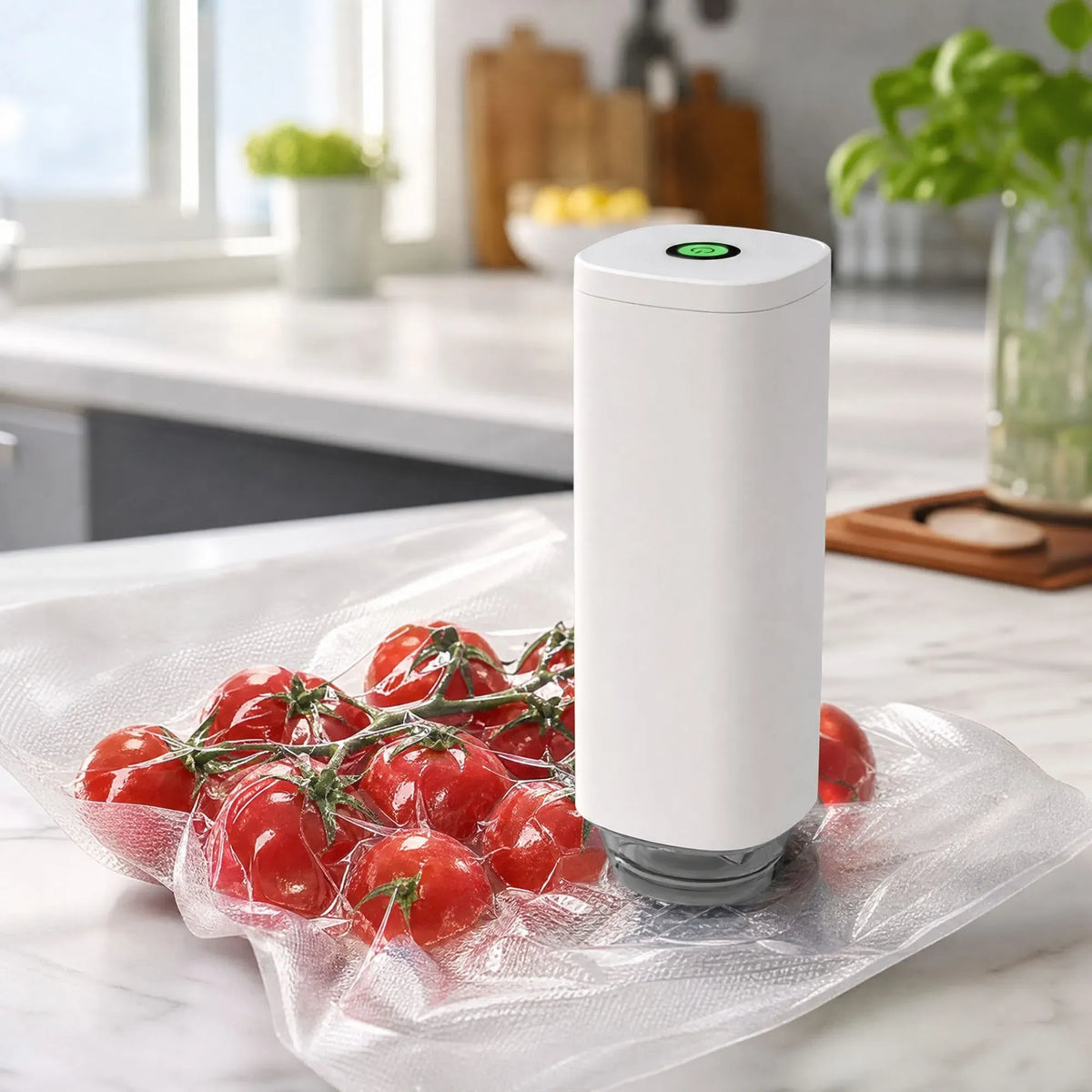 CARLA HOME Automatic Vacuum Sealer Kit with 10 Reusable Bags, White