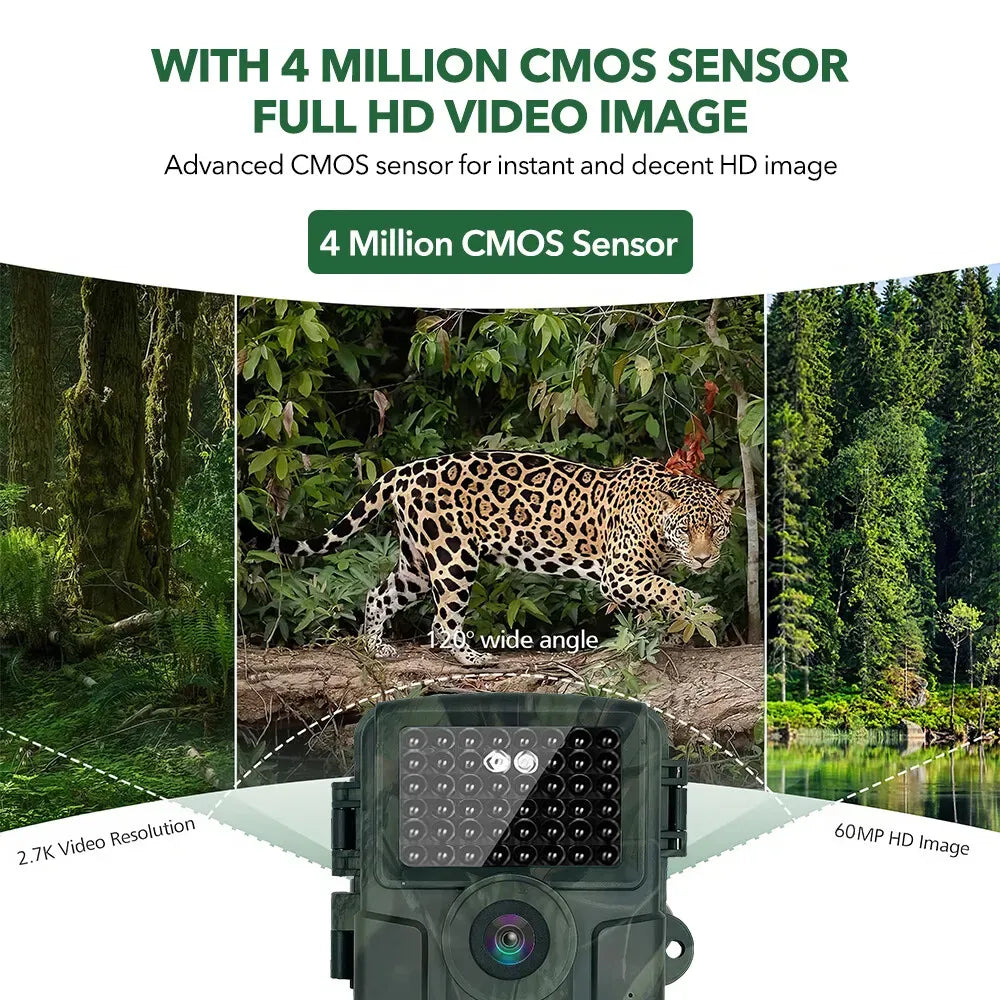 60MP 4K Trail Camera with WiFi & Night Vision